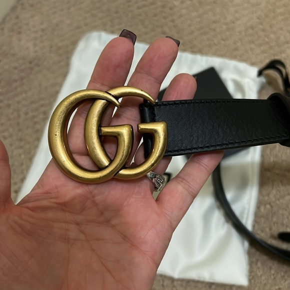 Gucci Marmont Black Gg logo belt - Picture 12 of 14
